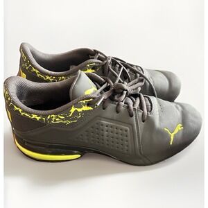PUMA Axelion Men's Shoes Size 10‎ Gray Neon Green 377016-03 Running Sneakers